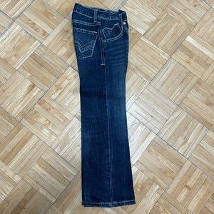 Boys Wrangler 20X bootcut cowboy jeans. Size 9 slim. Dark wash. Starched!
